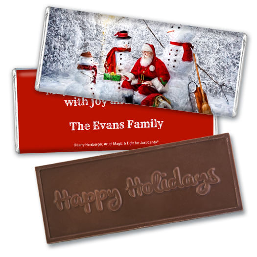 Personalized Christmas Santa's Gifts Embossed Chocolate Bar