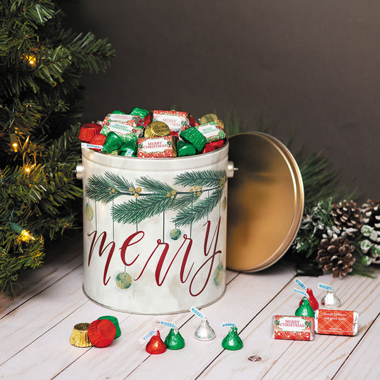 Personalized Hershey's Merry Christmas Mix Very Merry Tin - 3.7 lb