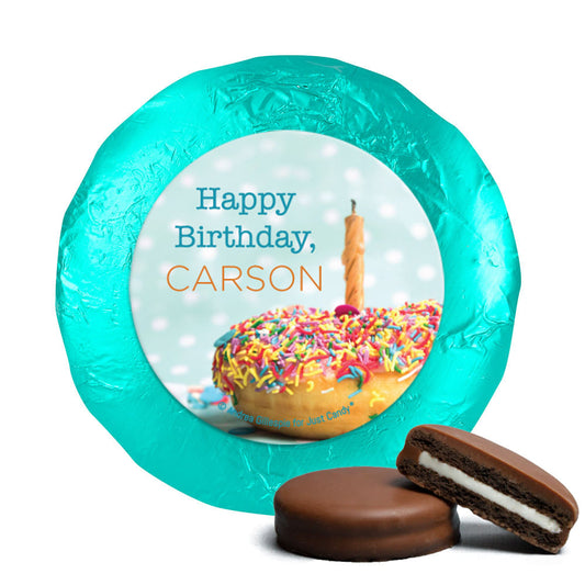 Personalized Birthday Donut Worry Be Happy Chocolate Covered Oreos