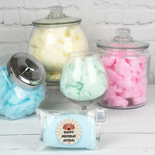 Personalized Circus Birthday Cotton Candy (Pack of 10) Favor - Carnival