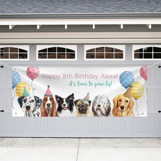 Personalized Kids Birthday Giant Banner - Dogs