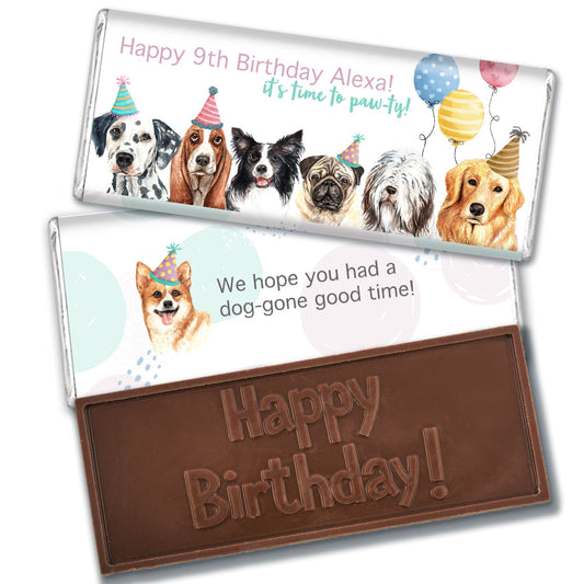 Personalized Dog Birthday Embossed Chocolate Bars