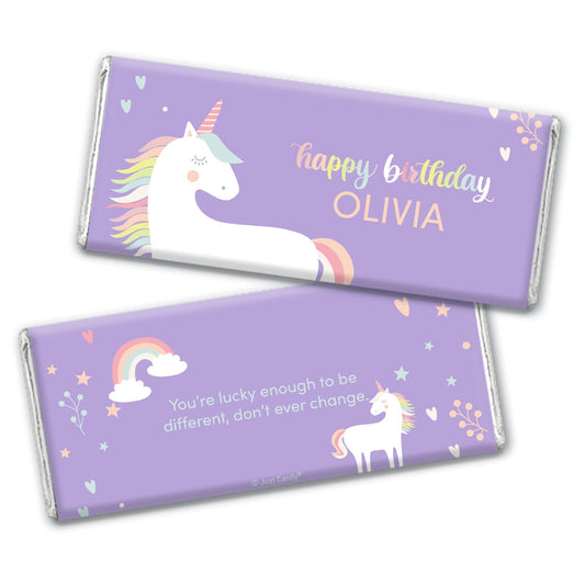 Personalized Unicorn Birthday Hershey's Milk Chocolate Bar & Wrapper - Rainbow Unicorn