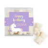 Personalized Unicorn Birthday JUST CANDY� favor cube with Sugar Sanded Gummy Bears Rainbow Unicorn