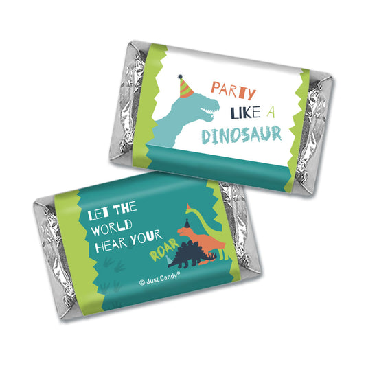 Personalized Dinosaur Birthday Hershey's Miniatures Wrappers Green Dinosaur