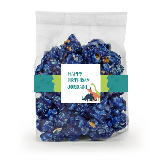 Personalized Dinosaur Birthday Candy Coated Popcorn 3.5oz Bag