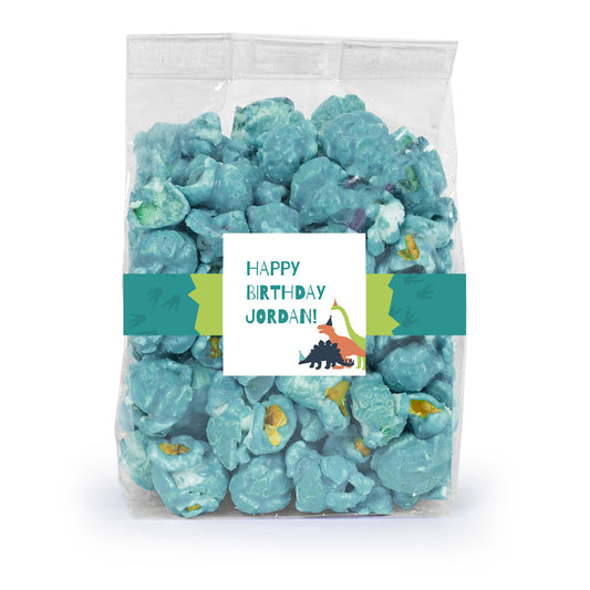 Personalized Dinosaur Birthday Candy Coated Popcorn 3.5oz Bag