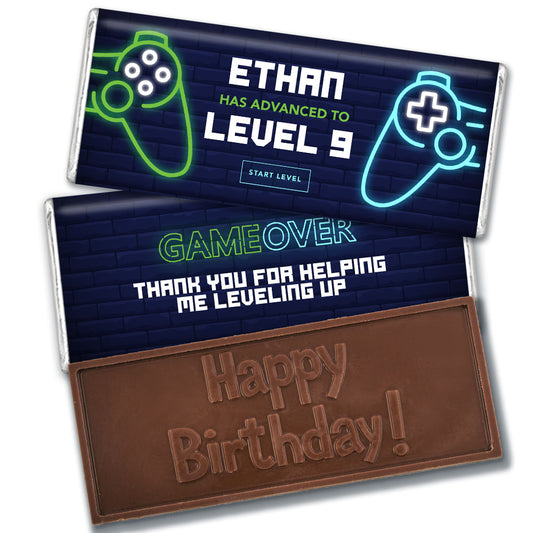 Personalized Gamer Birthday Embossed Chocolate Bars