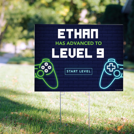 Personalized Kids Birthday Gaming Yard Sign