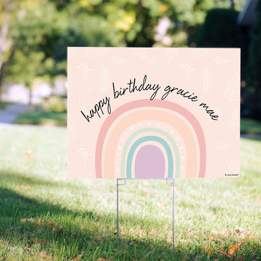 Personalized Kids Birthday Rainbow Yard Sign