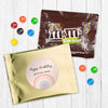 Personalized Kids Birthday Watercolor Rainbows Chocolate M&Ms Favor Bag