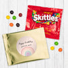 Personalized Kids Birthday Watercolor Rainbows Chocolate M&Ms Favor Bag