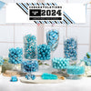 Personalized Light Blue Graduation School Spirit Stripes Deluxe Candy Buffet