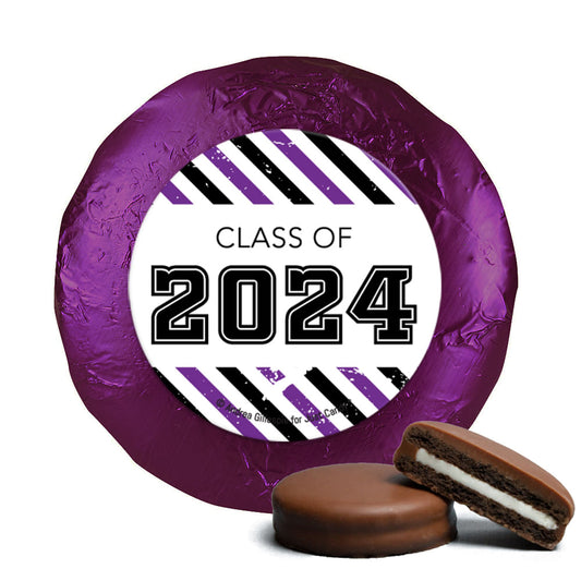 Personalized Graduation School Spirit Stripes Chocolate Covered Oreos