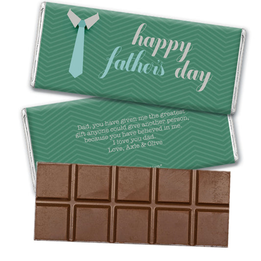 Personalized Father's Day Timeless Tie Belgian Chocolate Bar & Wrapper