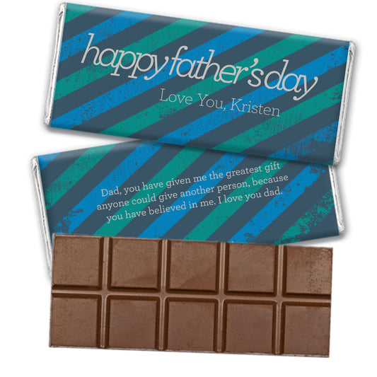 Personalized Father's Day Strength in Stripes Belgian Chocolate Bar & Wrapper