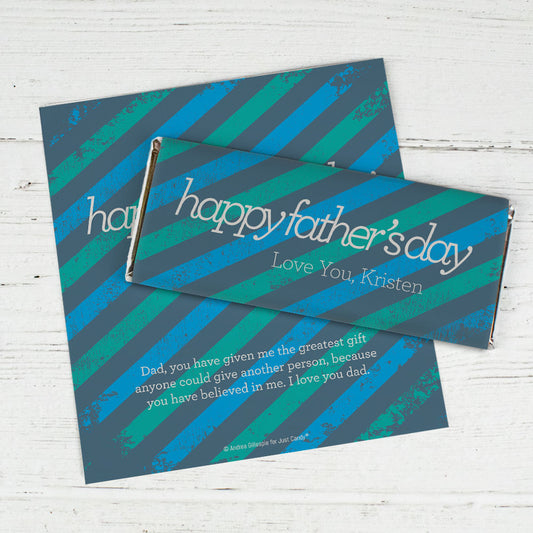 Personalized Father's Day Strength in Stripes Chocolate Bar Wrappers