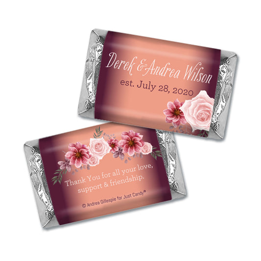 Personalized Wedding Blushing Burgundy Hershey's Miniatures