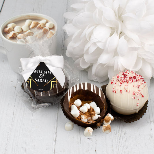 Personalized Wedding Hot Chocolate Bomb - Golden Patterns