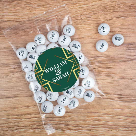 Personalized Classic Wedding Candy Bags with JC Chocolate Minis