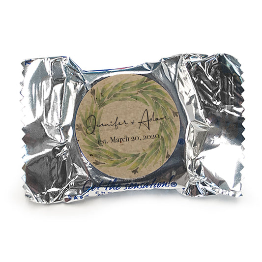 Personalized Wedding Sage Wreath York Peppermint Patties - pack of 70