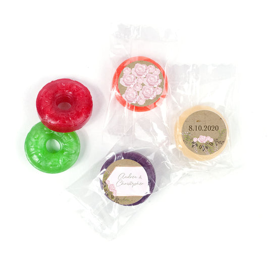 Personalized Wedding Botanical Border LifeSavers 5 Flavor Hard Candy