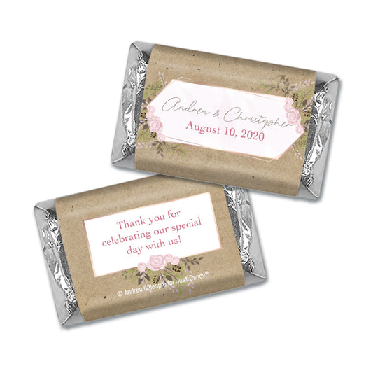 Personalized Wedding Botanical Border Hershey's Miniatures Wrappers Only