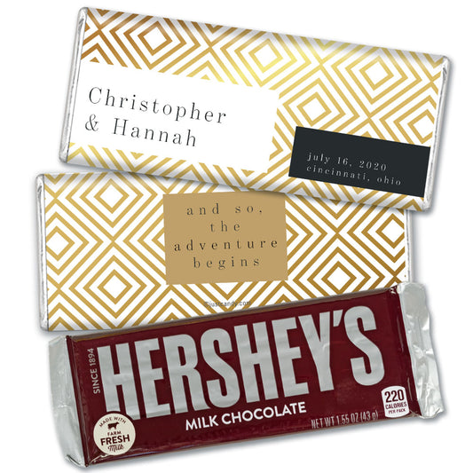 Personalized Wedding Love & Bliss Hershey's Milk Chocolate Bar & Wrapper