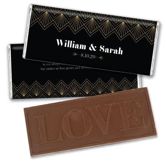 Personalized Wedding Lace & Love Embossed Chocolate Bar & Wrapper