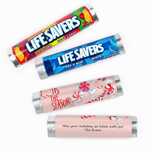 Personalized Christmas Tis the Season Lifesavers Rolls (20 Rolls)