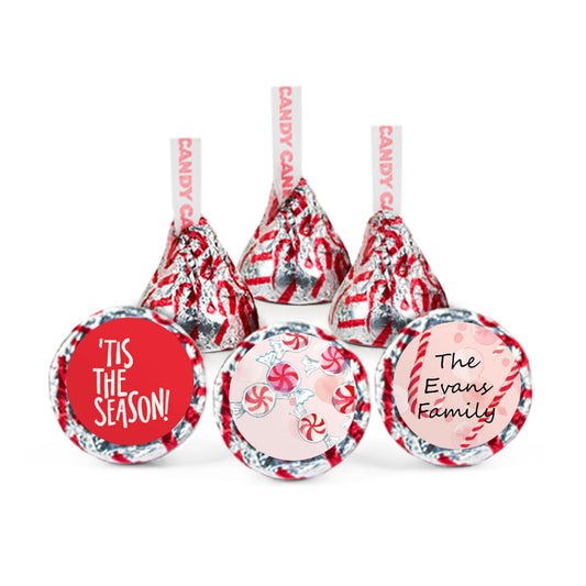 Personalized Holiday Tis the Season for Peppermint Hershey's Kisses