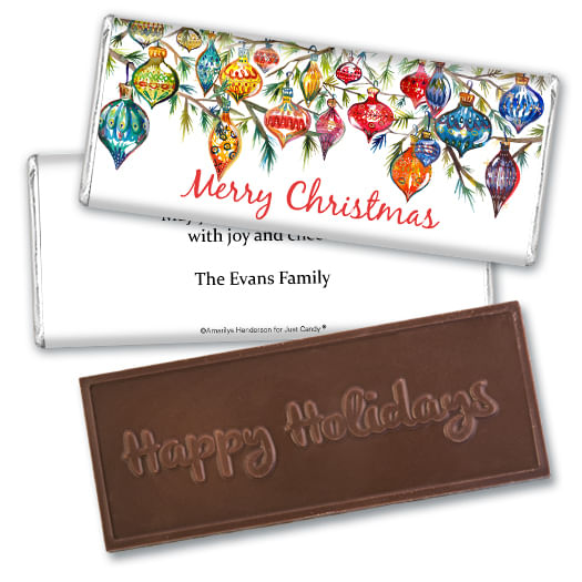 Personalized Christmas Ornaments Embossed Chocolate Bar