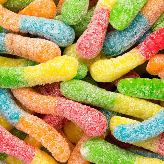 Mini Sour Neon Worms 2"