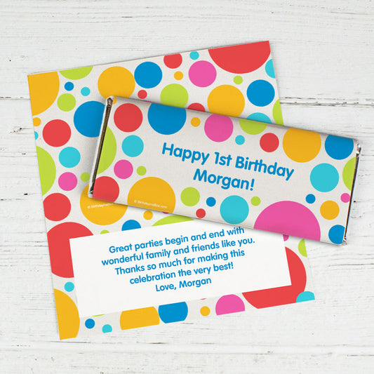 Birthday Polka Dot Party Personalized Hershey's Chocolate Bar Wrappers