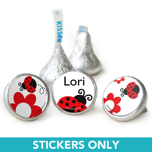 Birthday 3/4" Sticker Lady Bug Personalized Stickers (108 Stickers)