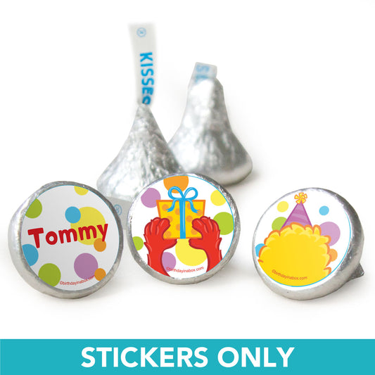 Birthday 3/4" Sticker Sesame Street Themed Personalized Stickers (108 Stickers)