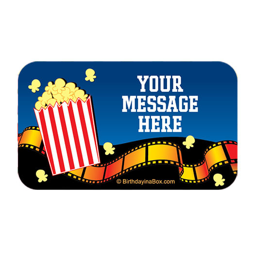 Movie Party Personalized Rectangular Stickers (18 Stickers)