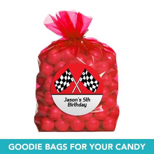 Personalized Kids Birthday Racing Themed Deluxe Candy Buffet