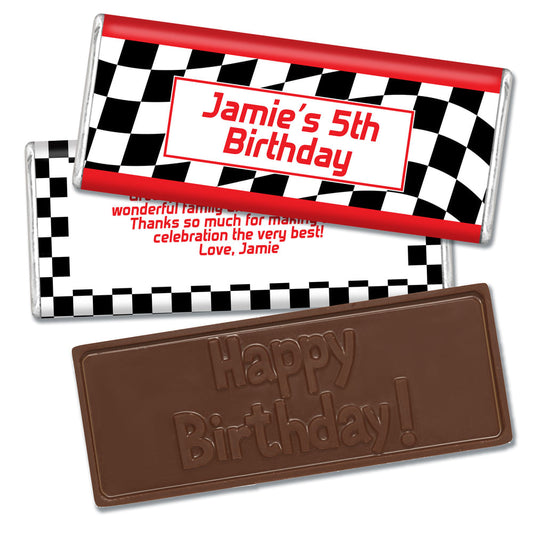 Birthday Racing Themed Embossed Happy Birthday Bar