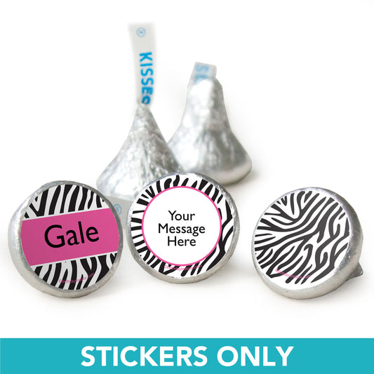 Birthday 3/4" Sticker Zebra Personalized Stickers (108 Stickers)