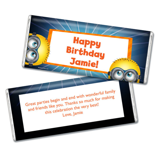 Birthday Despicable Me Themed Personalized Hershey's Hershey's Milk Chocolate Bar & Wrapper