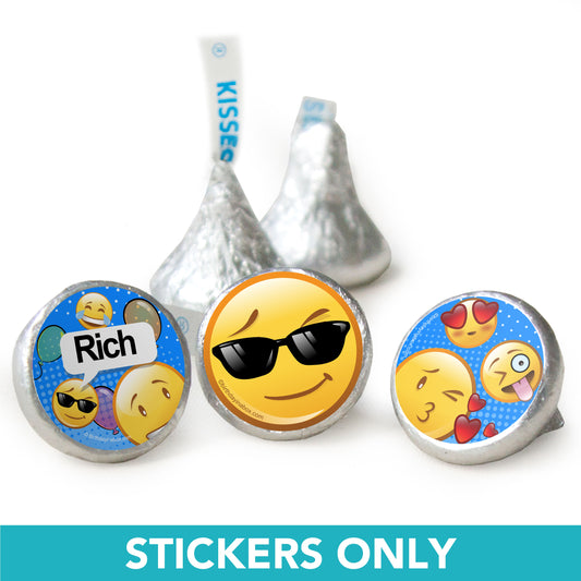 Birthday 3/4" Sticker Emoji Themed Personalized Stickers (108 Stickers)