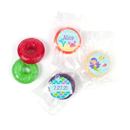 Personalized Birthday Mermaid Friends LifeSavers 5 Flavor Hard Candy