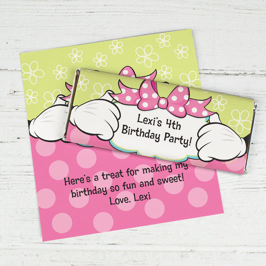 Personalized Birthday Miss Mouse Chocolate Bar Wrappers