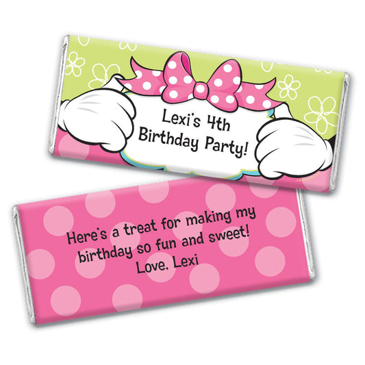 Personalized Birthday Miss Mouse Hershey's Milk Chocolate Bar & Wrapper