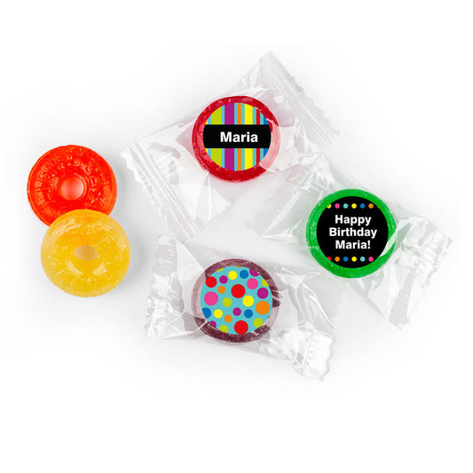 Birthday Stripes & Dots Personalized LIFE SAVERS 5 Flavor Hard Candy