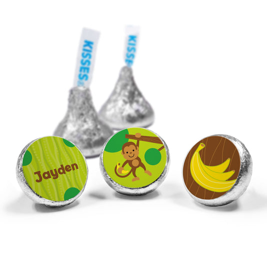 Birthday Monkey & Bananas Personalized Hershey's Kisses Candy