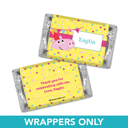 Personalized Birthday Pigs & Dots Miniatures Wrappers