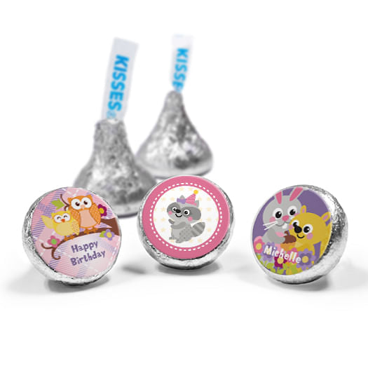 Personalized Birthday Woodland Girl Hershey's Kisses