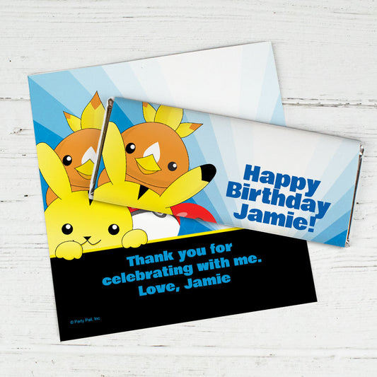 Personalized Birthday Pokemon Themed Chocolate Bar Wrappers